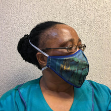 Load image into Gallery viewer, Mask 3-Layer Fabric Slimline - Multi Dark Ocean Deep - Cargo Shop Online