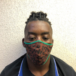 Mask 3-Layer Fabric Slimline - Choc Leopard - Cargo Shop Online