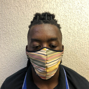 Mask 3-Layer Fabric Slimline - Multi Stripe - Cargo Shop Online