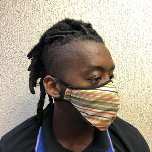 Mask 3-Layer Fabric Slimline - Multi Stripe - Cargo Shop Online