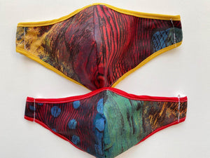 Mask 3-Layer Fabric Slimline - Multi Dark Ocean Deep - Cargo Shop Online