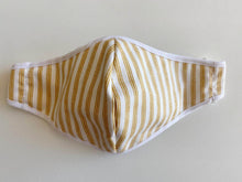Load image into Gallery viewer, Mask 3-Layer Fabric Slimline - Triple Stripe Mustard - Cargo Shop Online
